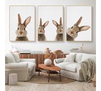 CULASIGN Lot de 3 posters de lapin de qualité supérieure - Motif : lapin - Impression sur toile - Décoration murale pour chambre d'enfant - Sans cadre photo (30x40