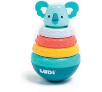 Culbuto Koala - Jeu D'empilement Culbuto - Jouets D'éveil Bébé - Dès 10 Mois - Développe Le Toucher, La Motricité Fine & La Découverte - Pyramide Avec Tige Centrale & 3 Anneaux Sonores Colorés