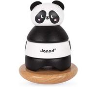 Culbuto Panda in Solid Wood-Play Toy for Handling and Recessed-Water-Based Paint-From 1 Year Old,J08188