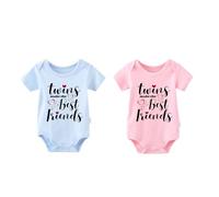 culbutomind Bébé Jumeaux Body Bébé Twins Best Friends Nouveau-né Tenue Bébé Pyjama Jumeaux Bébé Grenouillère Mignon Combinaison, Rose/bleu Twins Best Friends, 0-3 mois