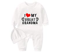 culbutomind Body Bébé Jumeaux Grandma Naissance Vêtement Fille Garçon Cadeaux Jumeau Pyjama Bébé Avec Bonnet(white 6m)