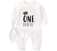 culbutomind Body Bébé Jumeaux One Naissance Vêtement Fille Garçon Cadeaux Jumeau Pyjama Bébé Avec Bonnet(white 6m)
