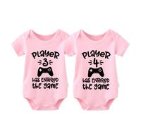 Culbutomind Body Bébé Jumeaux pour Garçon et Fille, Combinaison Amusante pour Enfants, Idéale pour les Cadeaux de Naissance et les Vêtements Amusants pour Bébés, rose, 0-3 mois