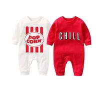 culbutomind Body Bébé Jumeaux Yummz Tomato Ketchup Naissance Vêtement Fille Garçon Cadeaux Manches Longues Jumeau Pyjama(Pop L 3m)