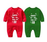 culbutomind Body pour bébé avec inscription « She He did it » - Rouge - Small