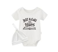 culbutomind Body pour bébé jumeaux - Who Loves Books - Tenue de nouveau-né - Pyjama pour bébé - Jumeaux - Combinaison mignonne avec chapeau, White Who Loves Books, 3-6 mois