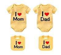culbutomind Ensemble de jumeaux drôles pour bébé avec inscription « Love Dad » - Jaune - XS