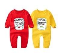 culbutomind Grenouillère drôle pour bébés jumeaux - Ketchup et Moutarde, Multicolore 3, 1 mois