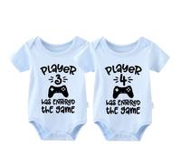 culbutomind Grenouillère jumeaux pour bébé - Pour garçon et fille - Cadeau de naissance amusant, bleu, 0-3 mois