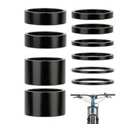 CULEB 10 Pièces 28.6 mm Entretoise de Potence de Vélo Ahead,2/3/5/10/20 mm Entretoise de Potence de Vélo en Aluminium,pour Velo de Route et VTT, Noir