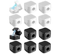 CULEB 12 Pièces Clips Câble,Supports de Câbles Magnétiques,Clips de Câble Autocollants,Organisateur de Cables pour Bureaux,Tables de Chevet,Voitures(Noir,Blanc)