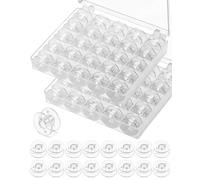CULEB 50 Pcs Canette Machine a Coudre,Universelle Bobines de Machine à Coudre en Plastique,Accessoires de Couture avec 2 Boîte de Rangement,pour Machines à Couture Standard/à Canette