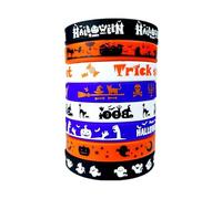 CULEB 8 PCS Bracelet-Halloween,Silicone Wristbands,8 Modèles de Motifs Classiques Halloween,Remplissage de Sacs Cadeaux Halloween pour Garçons Filles