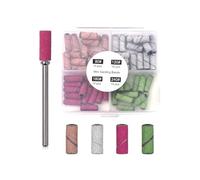 CULEB Embout Ponceuse Ongles,60 Pcs Embout Emeri avec 1 Foret,Granulométrie 80/120/180/240,Materiel Ongle pour Manucure Pédicure,Retirer le Gel à Ongles(4 Couleurs B)