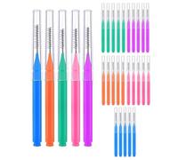 CULEB Lot de 30 Brossettes Interdentaire,Brossette Dentaire Souples pour Appareils Dents,Cure Dent,Bâtonnet de Fil Dentaire pour Nettoyage Interdentaires,Hygiène Bucco-Dentaire(5 Couleurs)