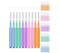 CULEB Lot de 50 Brossettes Interdentaire,Brossette Dentaire Souples pour Appareils Dents,Cure Dent,Bâtonnet de Fil Dentaire pour Nettoyage Interdentaires,Hygiène Bucco-Dentaire(5 Couleurs)
