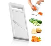 CULEB Mandoline Cuisine,Coupe Légumes Multifonctions avec Lame en Acier Inoxydable,Mandoline Rappeuse Légumes,Ustensiles de Cuisine pour Trancher Pommes de Terre,Fromage et Oignons(Blanc)