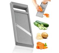 CULEB Mandoline Cuisine,Coupe Légumes Multifonctions avec Lame en Acier Inoxydable,Mandoline Rappeuse Légumes,Ustensiles de Cuisine pour Trancher Pommes de Terre,Fromage et Oignons(Gris)