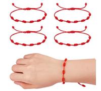 CULEO Bracelets pour femme,4 pièces de fil rouge du destin, bracelet rouge réglable, bracelet de fil rouge du destin, amulette de possession