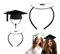 CULEO Chapeaux de déguisement pour adultes, Serre-tête de toque de diplômé avec bande adhésive pour fixer fermement la toque de diplômé et la coiffure afin d'éviter que les diplômés ne tombent (noir)
