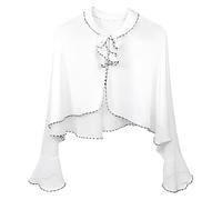 CULEO Jambières thermiques de running femme, 1 châle de protection solaire tendance avec nœud papillon pour femme écharpe d'été en mousseline de soie manteau féminin à manches longues (blanc)