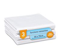 culiclean Chiffon Microfibre - Lavable 90°C, Blanc, 3 piéces 50x70cm | Torchons cuisine, Torchon vaisselle, sans Traces ni Peluches, ultra Doux, absorption jusqu'à 700%