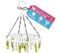 culiclean Séchoir avec 16 Pinces Vert-Blanc/Blanc-Vert - Fabriqué en France - 1 Pièce