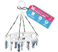 Culiclean Sechoir Chaussette - Séchoir avec 16 Pinces Bleu-Blanc/Blanc-Bleu - Fabriqué en France - 1 Pièce