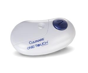 Culinare One Touch Ouvre-Boîte Electrique, Blanc, Fonctionne sur piles, utilisation mains libres, retrait magnétique du couvercle, Plastique/Acier Inoxydable Garantie de 2 ans