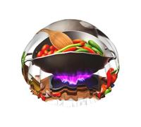 Culinary Cat Chef Bonnet de douche imperméable réutilisable pour femme - Couvre-cheveux élastique pour bain, spa, voyage et utilisation quotidienne