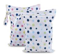 Culinavog 2 Pièces Sac à Couches Lavables, 30x40 cm Sac de Couche Réutilisable, Maillot Mouillé, Sacs Couches Lavables, Sac à Langer de Bébé à Fermeture pour Plage, Piscine - Roses et Bleus