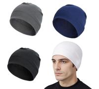 Culinavog 4 Pièces Bonnet Casque, Chapeau de Course Elastique, Bonnet en Coton Doux Chapeaux, Course en Polyester, Doublure de Casque, Skull Cap Bonnets Running pour Cyclisme, Pied Ski, Sport