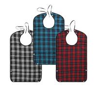 Culinavog Bavoir Adulte, Récupérateur Nourriture, Lot de 3 Bavoirs adultes réutilisables avec piège à débris, Bavoirs imperméables lavables et bavettes garde-boue pour femmes/hommes/personnes âgées