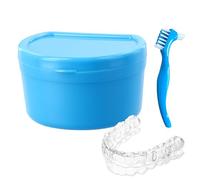 Culinavog Boîtes pour Prothèses Dentaires, 2 pièces denture case, Boîte de Dentier avec Passoire, Stockage et Trempage des Protège-Dents, Brosse de nettoyage pour prothèses dentaires