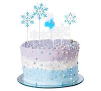 Culinavog Bougies de Gâteau Chiffre Kit, Cake Topper - Flocon de Neige, décorations d'anniversaire flocon neige à paillettes, Décoration de gâteau numéro pour Anniversaire Mariage Fête