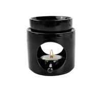 Culinavog Bruleur Bougie en Ceramique, Diffuseur d'huile et de Cire, Céramique Aroma Lampe avec Cuillère à Bougie, Brûleurs et Diffuseurs d'Huiles Essentielles pour Noël, Halloween, Maison (Noir)