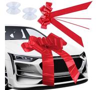 Culinavog Grand Nœud Rouge 76 cm, Noeud Géant Décoratif pour Cadeau Voiture Vélo Mariage Anniversaire Noël, Décoration avec Ventouses