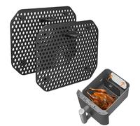 Culinavog Grille Air Fryer, 2 PCS Réutilisable Plat Moule Air Fryer Accessoires, Protection en Silicone Réutilisable pour Friteuse à Air Chaud, Accessoires pour Friteuse à Air Chaud (11.8×8.8 cm)