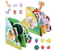 Culinavog Livre Éveil Bébé 0 3 Ans, Jouet Tissu Interactif Animaux et Fruits, Livre Sensoriel Froissé et Toucher, Cadeau Naissance Fille Garçon, Jouet Doux pour Enfants