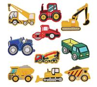 Culinavog Lot De 10 Écussons Brodés À Repasser Pour Enfants, De Patchs Thermocollants Pour Véhicules, Patchs De Broderie Pour Vêtements Appliques Pour Vêtements, Jeans, T-Shirts, Vestes, Sacs