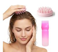 Culinavog Lot de 2 Applicateur Huile Cheveux, Flacons De Teinture Pour Cheveux, Peigne De Massage Du Cuir, Applicateur D'Huile Capillaire, Outil De Coiffure De Couleur De Cheveux