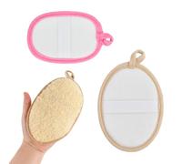 Culinavog Lot de 2 Eponge Loofah, Éponge de Douche, Réutilisable, Lavable Éponges en Luffa pour Salle de Bain, Gant Exfoliant Corps pour Visage, Corps, Femmes et Hommes (Multicolore, 2 Tailles)