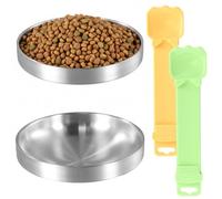 Culinavog Lot de 2 Gamelles pour Chat en Acier Inoxydable 304 avec Distributeur de Friandises - Design Anti-Chute, Anti-Déversement et Adapté aux Moustaches, Facile à Nettoyer