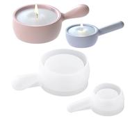 Culinavog Lot de 2 Moules à Bougies en Silicone,En forme de casserole,Bougeoirs en béton,Pot de résine époxy,Moules réutilisables en silicone,Pour Décoration Maison,Savon, DIY,Plâtre