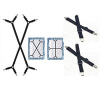 Culinavog Lot De 4 Tendeurs de Drap Réglables, Tendeurs Réglables en Croix pour Drap, Tendeur Drap Housse avec Pinces Métalliques, Réglables Pinces pour Drap de lit pour Tous Types de Matelas (Noir)