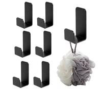 Culinavog Lot de 6 crochets muraux autocollants, Crochets Muraux Inox Brossé, Lourd Métal Petit J Patere Murale, Porte Serviette auto-adhésif Salle de Bain pour salle de bain, cuisine, armoire