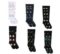 Culinavog Lot de 6 paires de chaussettes de compression pour homme, Chaussettes de Contention Antidérapantes, Bas de Contention Femme et Femmes Sportifs Voyage en Avion Course Entraînement