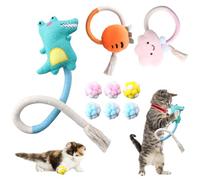 Culinavog Lot de 9 Jouet Chat, Herbe, 3 Mordre Corde, 6 Balles en Feutre, Jouet Interactif pour, Jouet à Mâcher, Corde à pour Jeu Chat et Soins Dentaires