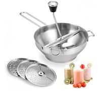 Culinavog Moulin a Legumes Manue, Moulin à Nourriture en Acier Inoxydable avec 3 Couches de Tamis, Presse-purée, Moulin de cuisine pour Faire Sauce, Purée, Confiture, Aliments pour Bébés