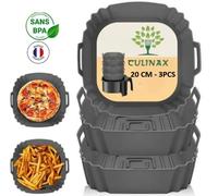CulinaX ® - 3 Pièces Silicone Moule Air Fryer Accessoires, Réutilisable Friteuse Air Chaud Silicone Papier Cuisson Friteuse Sans